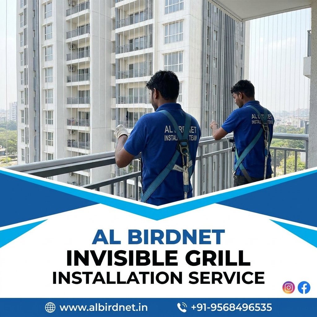 A.L. Bird Net installation team